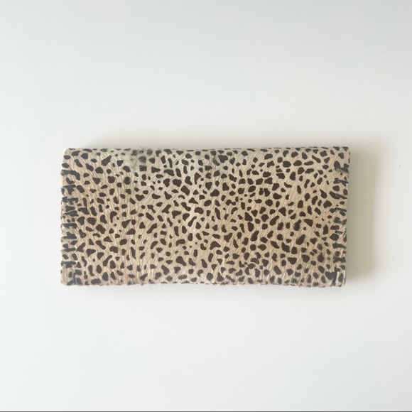 Leopard Print Handmade Calf Hair Leather Clutch Bag - Picture 2 of 5